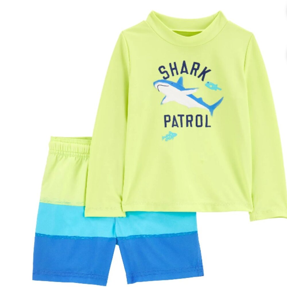 12 month Carter's Child of Mine Baby Boy 2-Piece Rash Guard Swim Set